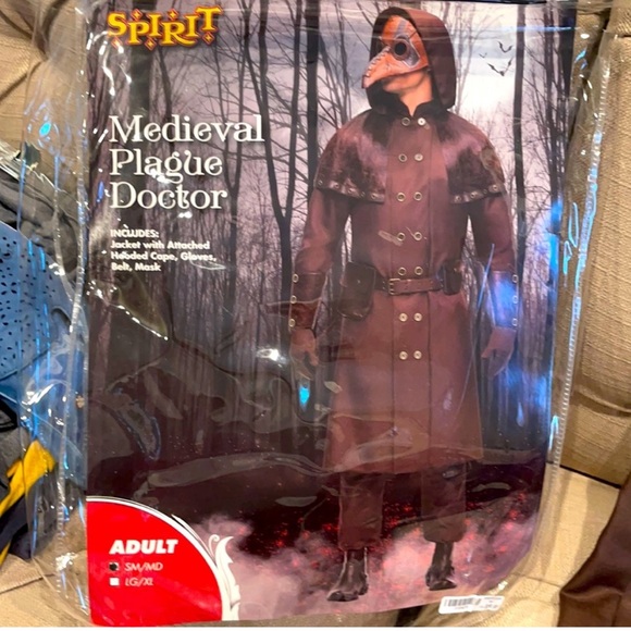 Medieval Plague Doctor Halloween Costume Adult Small-Medium - Picture 2 of 16